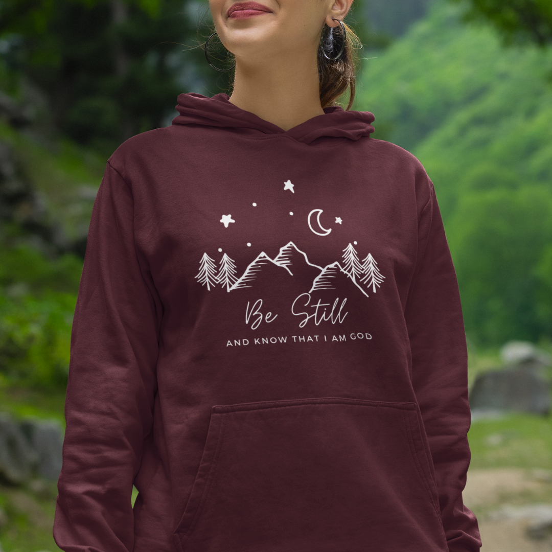 Be Still And Know Hoodie - White lettering