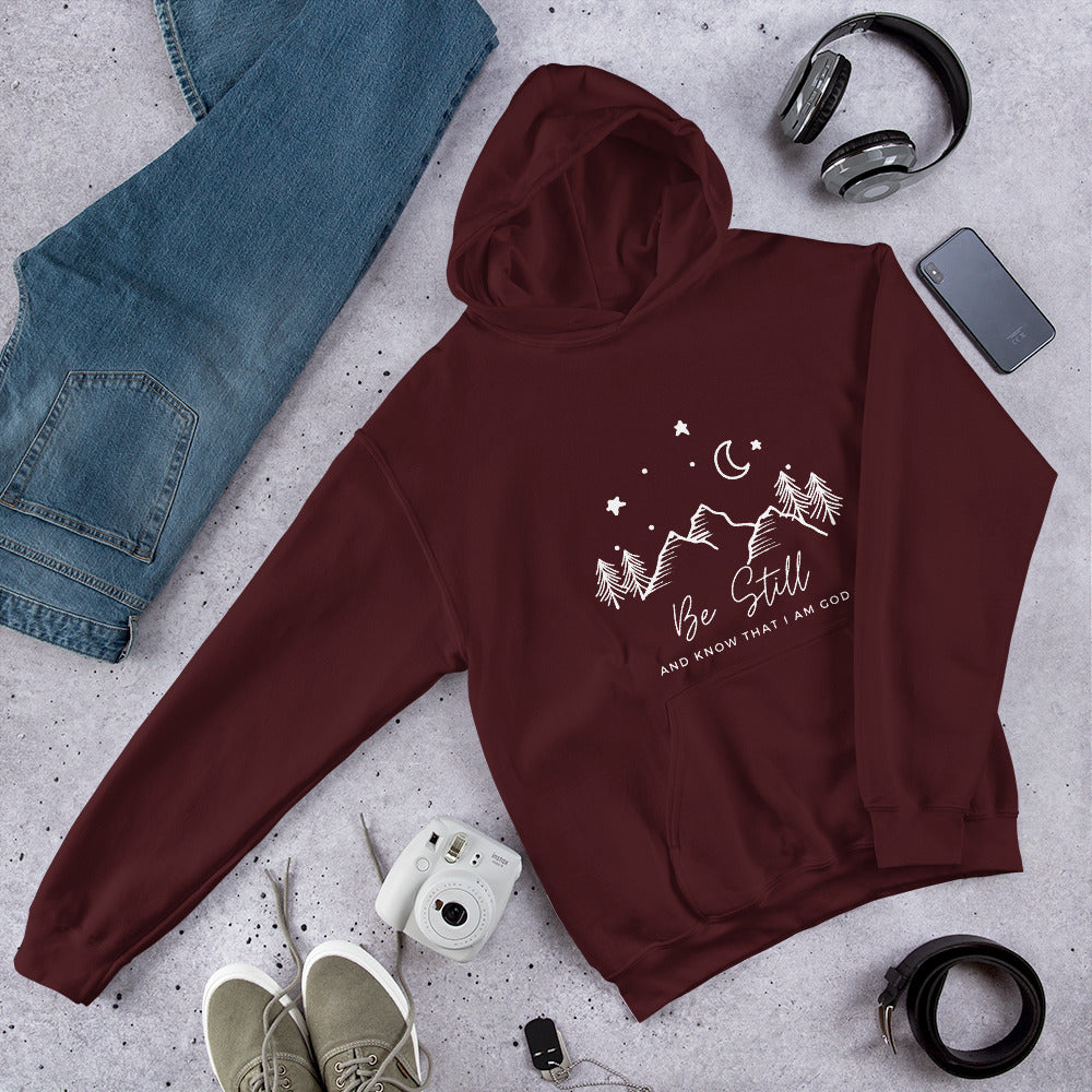 Be Still And Know Hoodie - White lettering